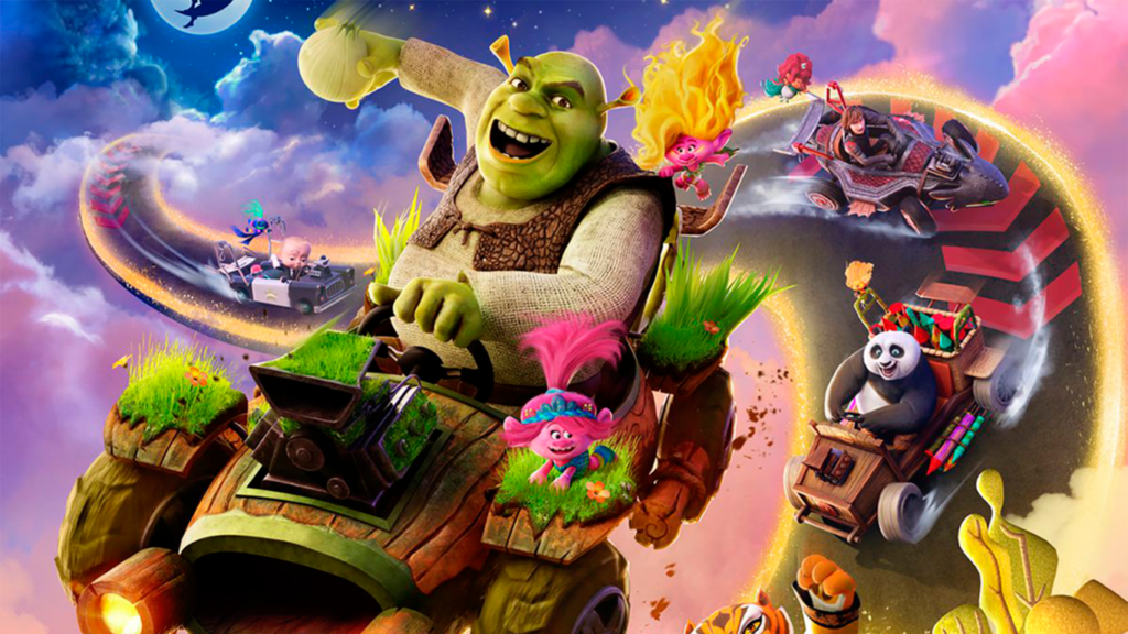 Shrek regresa a los videojuegos con su versión de Mario Kart pero con personajes de ‘Kung Fu Panda’, ‘El gato con botas’ y ‘Trolls’